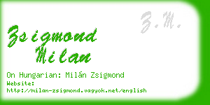 zsigmond milan business card