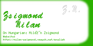 zsigmond milan business card